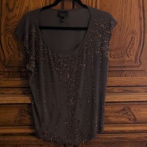 Dress Barn  Embellished Gray Tank Top